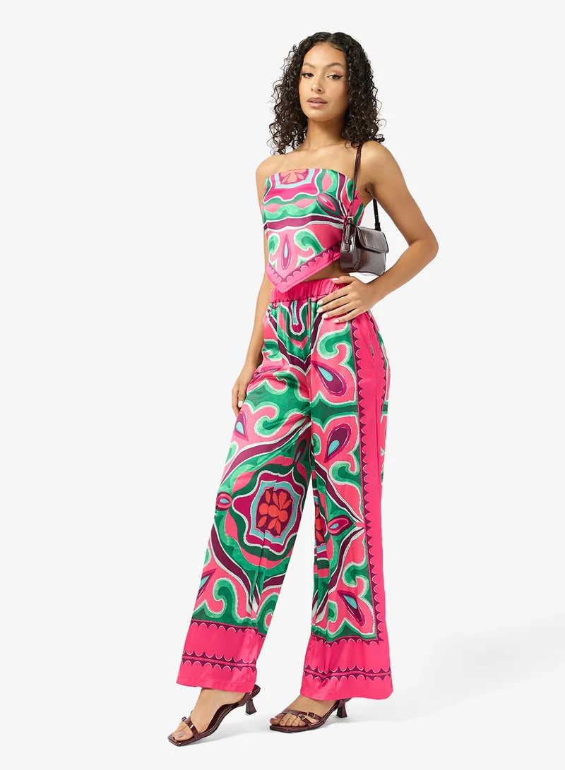 Ginger Scarf Print Top & Pant Coord Set